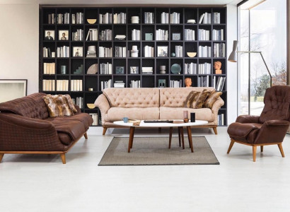 Sofa Couch Möbel Sofagarnitur Set Sitzgruppe 3+3+1 Couchen Sofas Stoff Textil